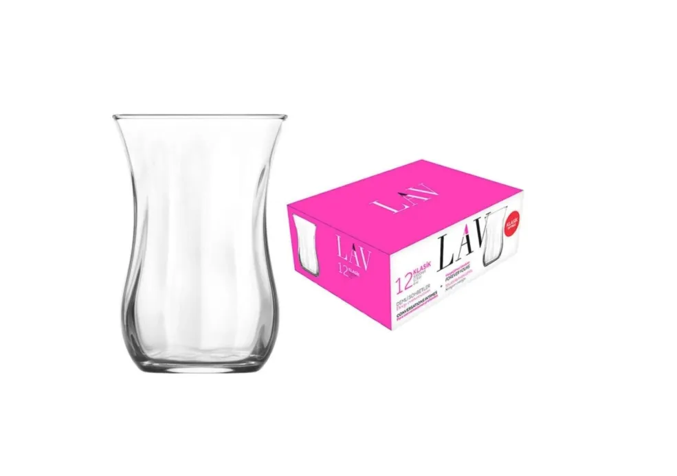 Lav 12’li Optik Çay Bardağı Seti Cam 115 cc
